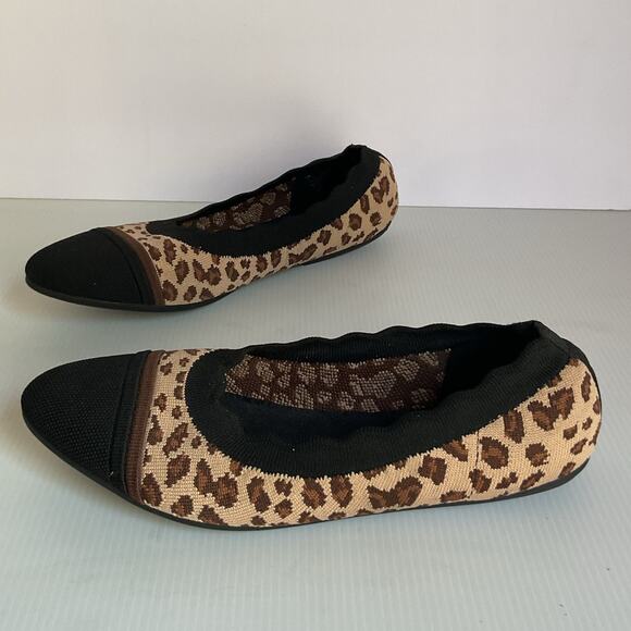Aerosoles Leopard Print Flats Size 8M Women’s Slip On Ballet Shoes Round Toe - Picture 1 of 10